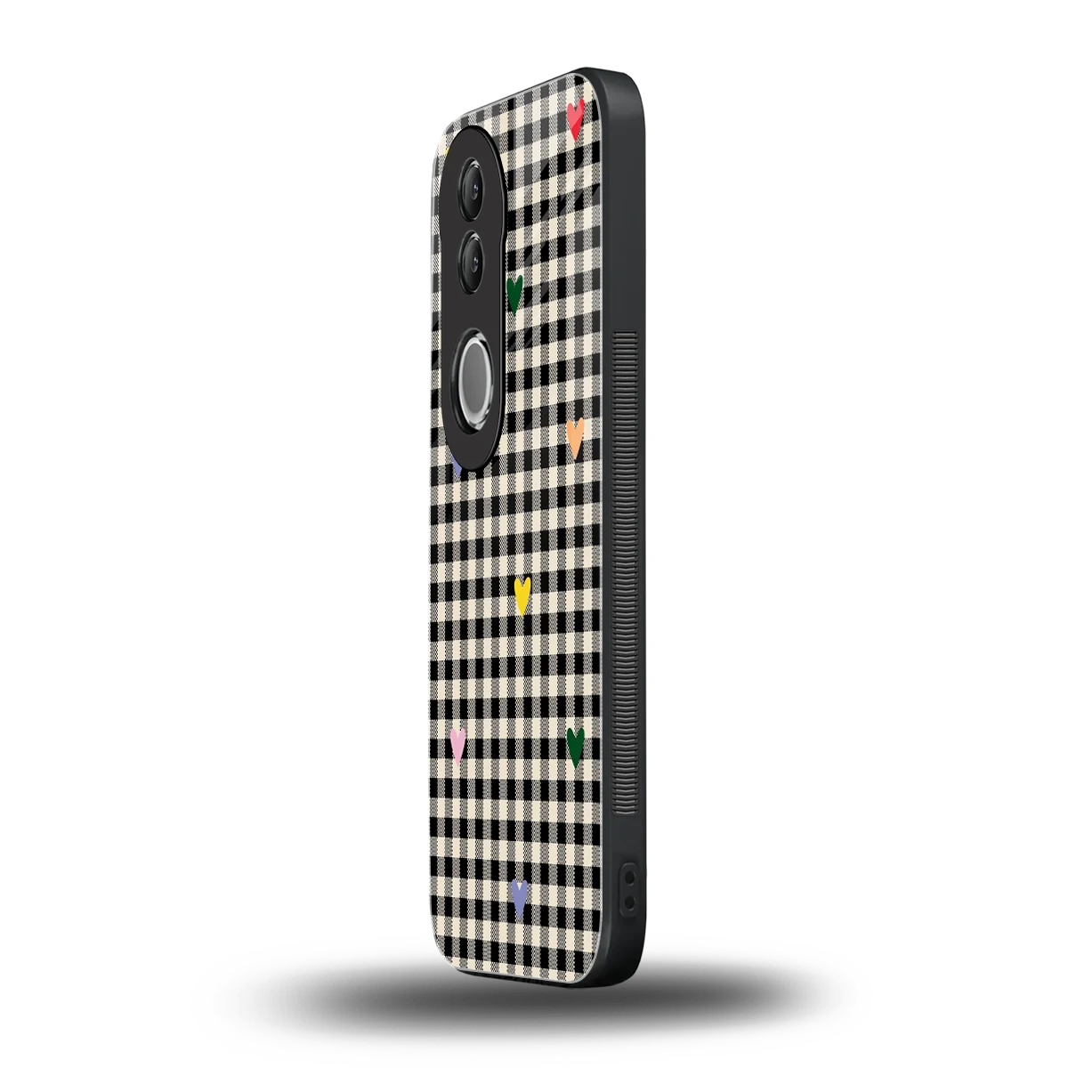 Checkered Love vivo v50 mobile cover | shockproof glass phone case