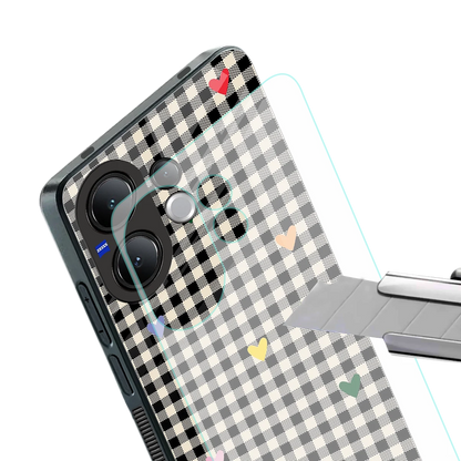 Checkered Love stylish phone case for vivo v60 | glossy glass and slim fit