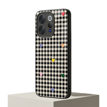 Checkered Love vivo v70 mobile cover | shockproof glass phone case