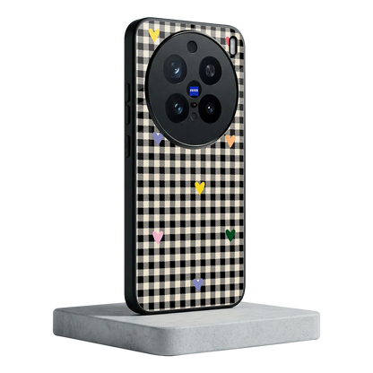 Checkered Love vivo x200 pro mobile cover | shockproof glass phone case