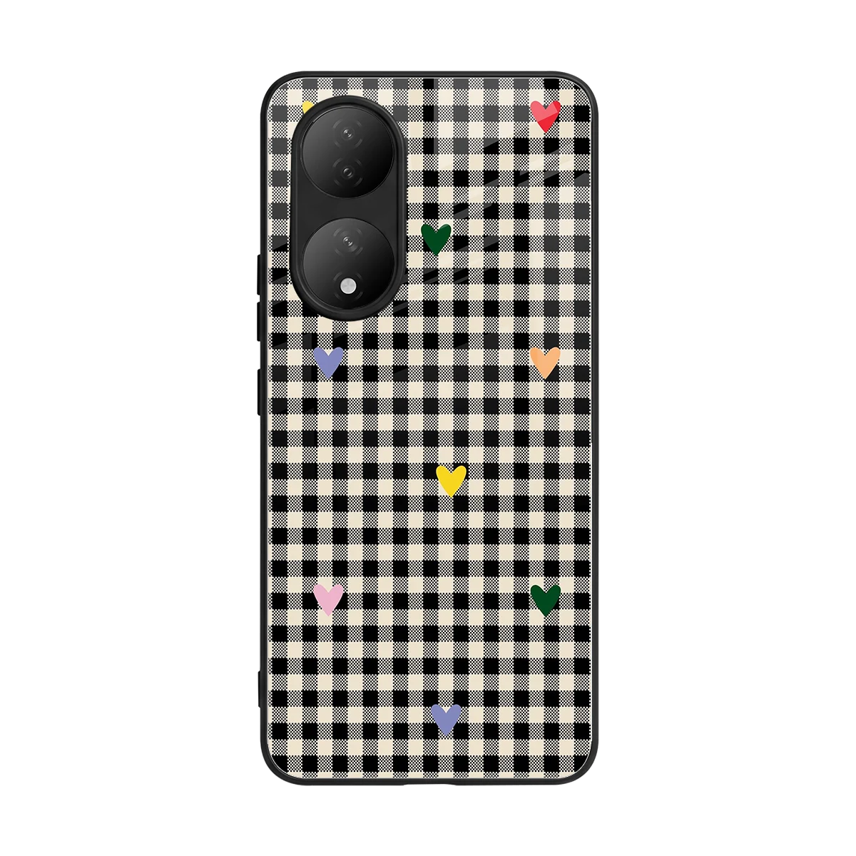 Checkered Love back phone cover | glass case for Vivo-y100