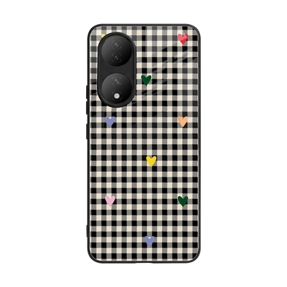 Checkered Love back phone cover | glass case for Vivo-y100
