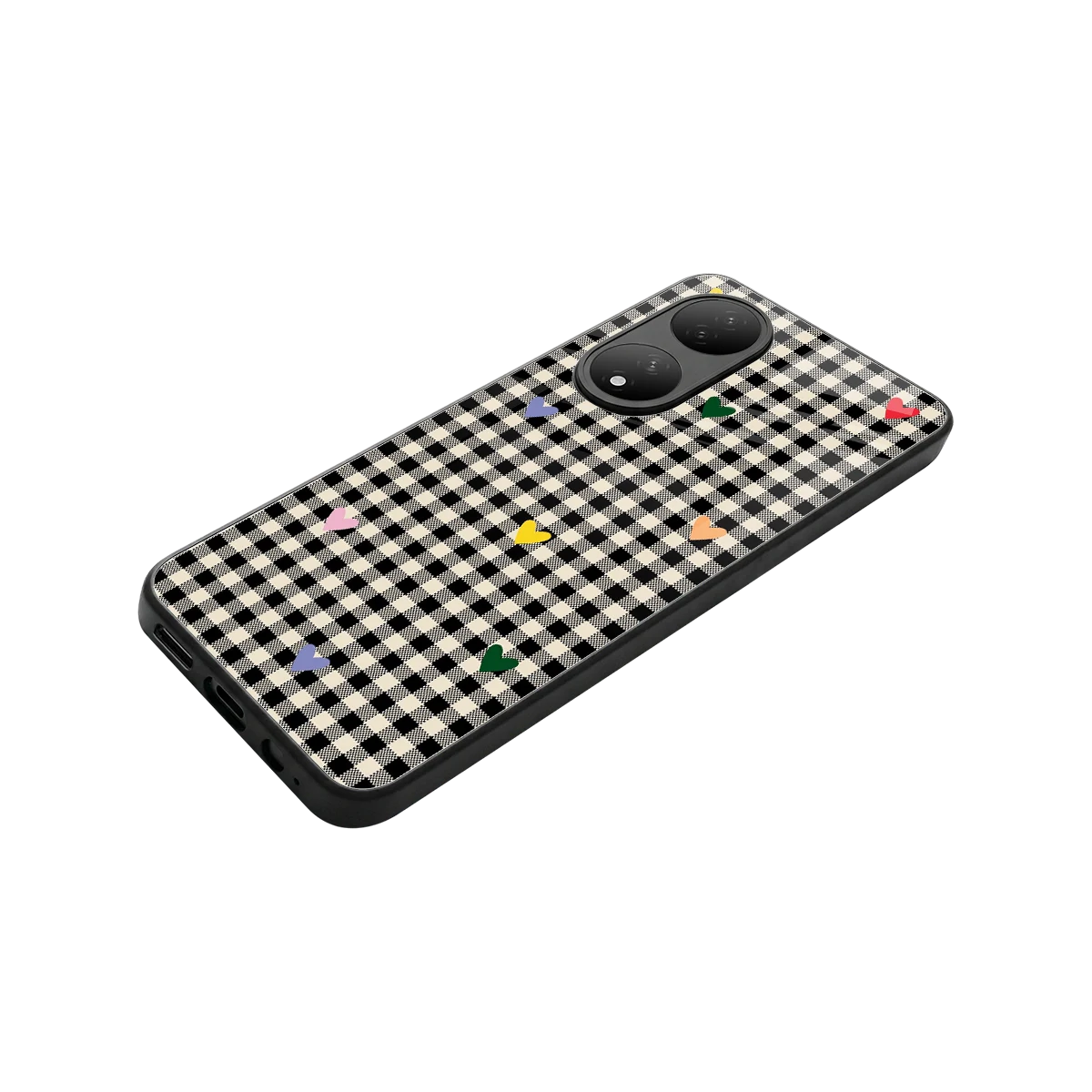 Checkered Love stylish phone case for Vivo-y100 | glossy glass and slim fit
