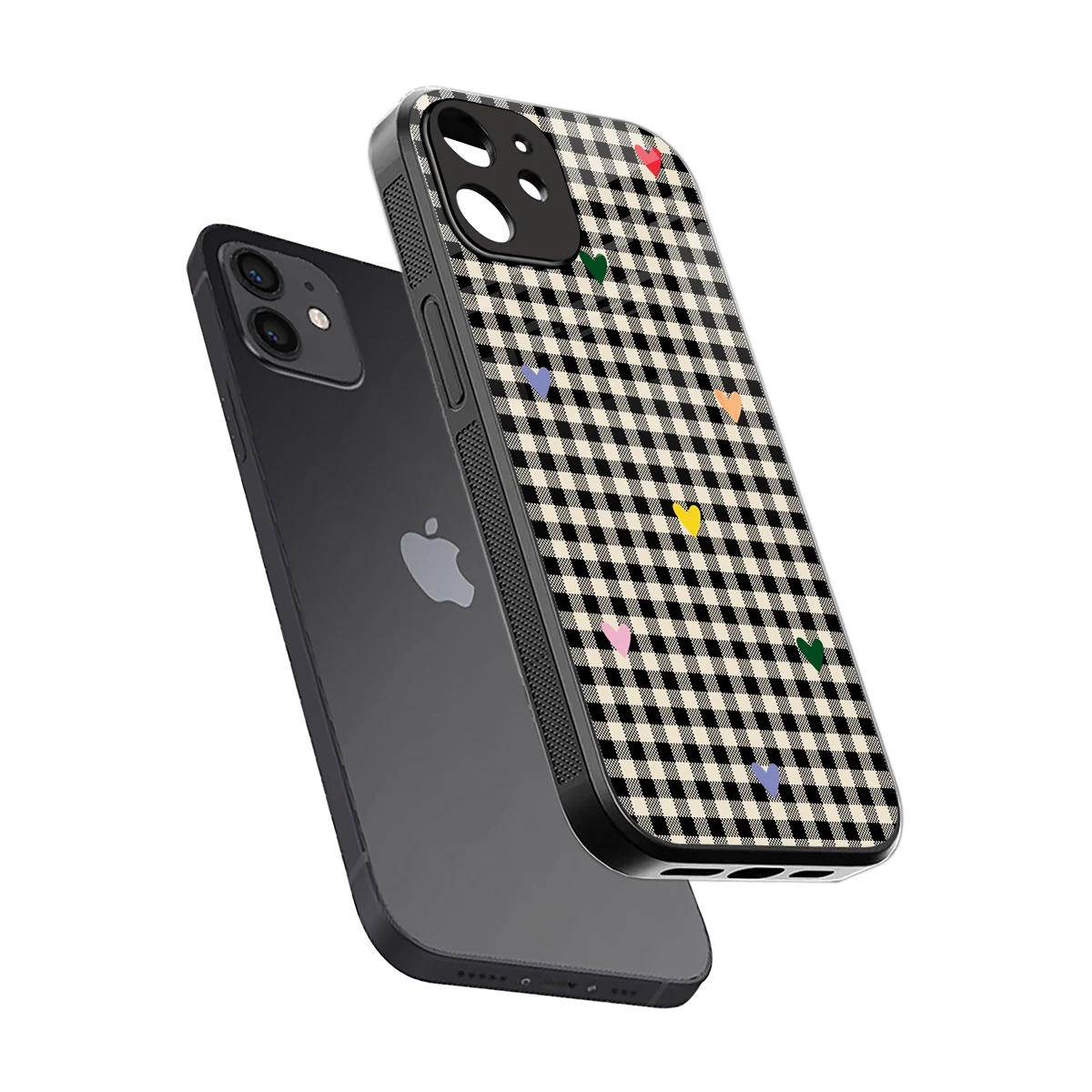 Checkered Love sleek iphone 11 cover with tempered glass back and TPU edges
