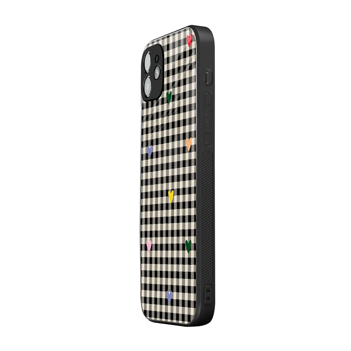 Checkered Love iphone 12 mobile cover | shockproof glass phone case