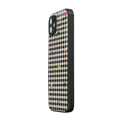 Checkered Love iphone 11 mobile cover | shockproof glass phone case