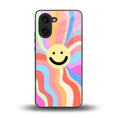 Cheerful Smiley back phone cover | glass case for oneplus nord ce5 5g