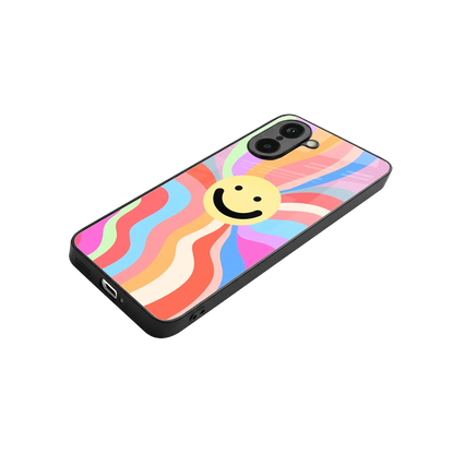 Cheerful Smiley stylish phone case for oneplus nord ce5 5g | glossy glass and slim fit