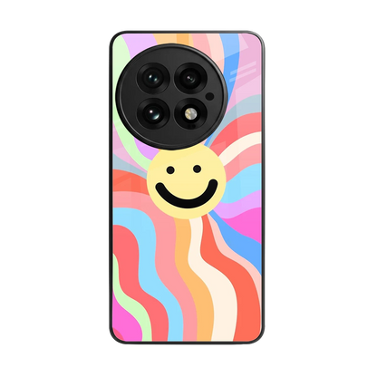 Cheerful Smiley back phone cover | glass case for oneplus 13