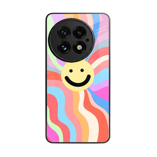Cheerful Smiley back phone cover | glass case for oneplus 13