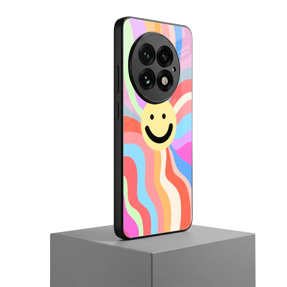 Cheerful Smiley oneplus 13 mobile cover | shockproof glass phone case