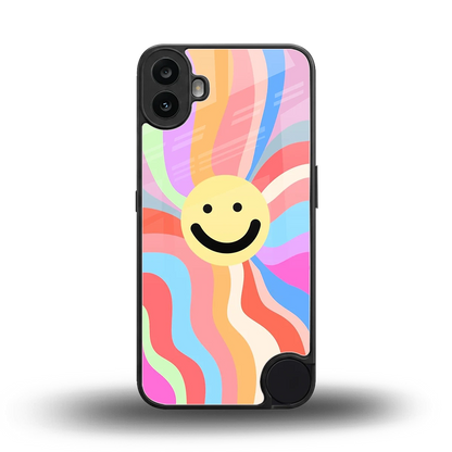 Cheerful Smiley back phone cover | glass case for cmf nothing phone 1