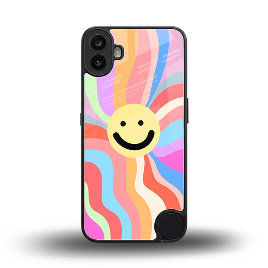 Cheerful Smiley back phone cover | glass case for cmf nothing phone 1