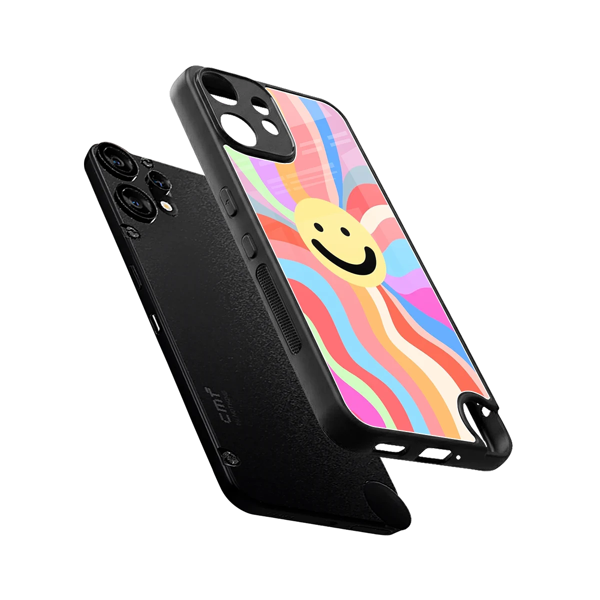Cheerful Smiley sleek cmf nothing phone 2 pro cover with tempered glass back and TPU edges