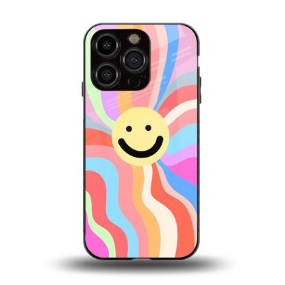 Cheerful Smiley back phone cover | glass case for iphone 13 pro