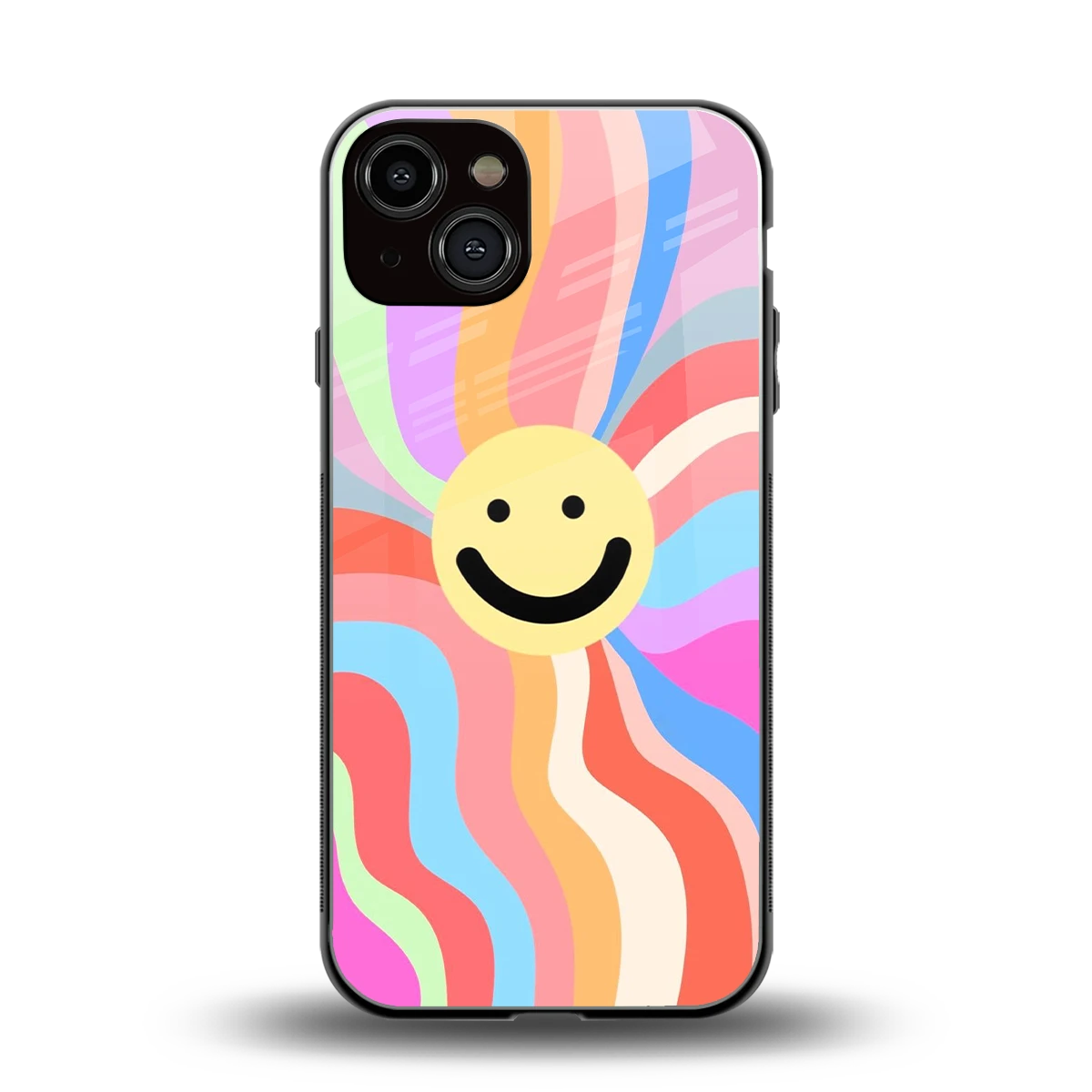 Cheerful Smiley back phone cover | glass case for iphone 13