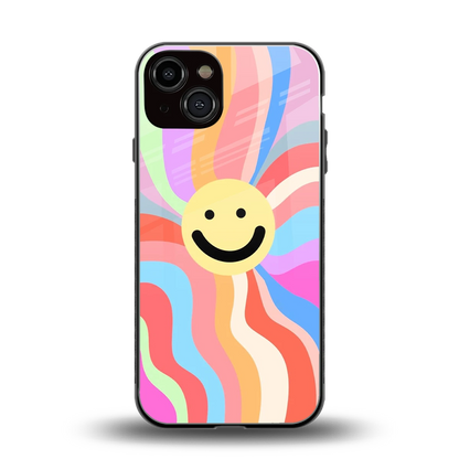 Cheerful Smiley back phone cover | glass case for iphone 13