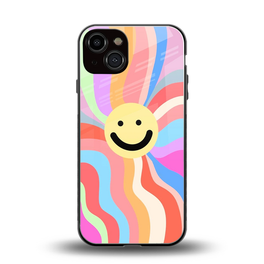 Cheerful Smiley back phone cover | glass case for iphone 14