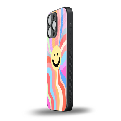 Cheerful Smiley iphone 15 pro max mobile cover | shockproof glass phone case