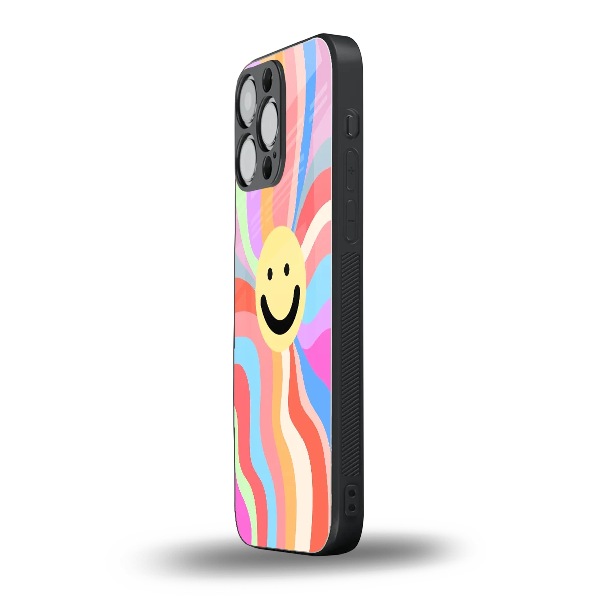 Cheerful Smiley iphone 16 pro max mobile cover | shockproof glass phone case