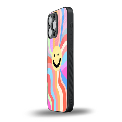 Cheerful Smiley iphone 16 pro max mobile cover | shockproof glass phone case