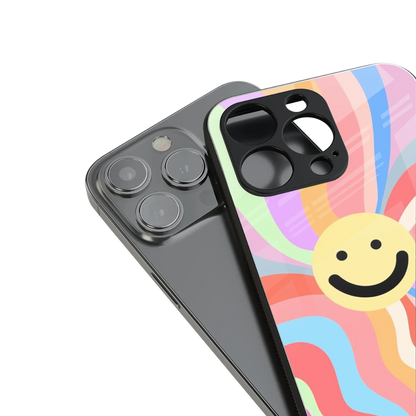 Cheerful Smiley stylish phone case for iPhone 16 | glossy glass and slim fit