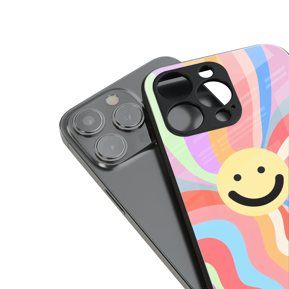 Cheerful Smiley stylish phone case for iphone 16 pro max | glossy glass and slim fit