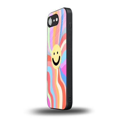 Cheerful Smiley iphone 16e mobile cover | shockproof glass phone case