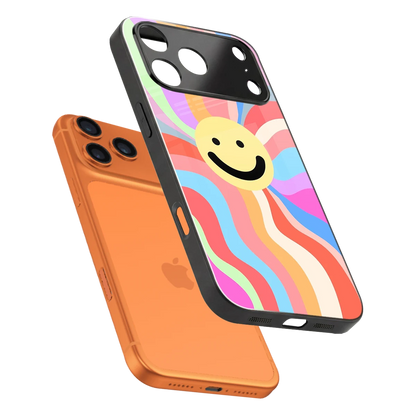 Cheerful Smiley sleek iphone 17 pro max cover with tempered glass back and TPU edges