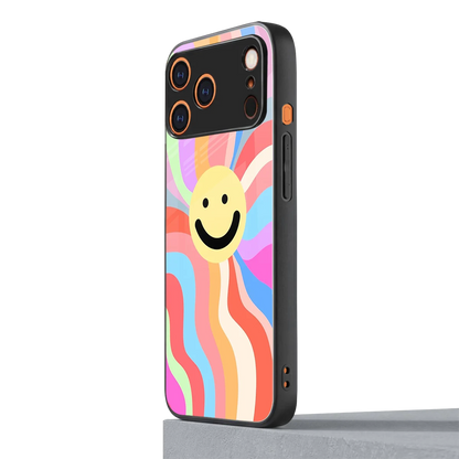 Cheerful Smiley iphone 17 pro max mobile cover | shockproof glass phone case