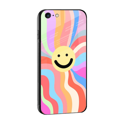 Cheerful Smiley sleek iphone 6s plus cover with tempered glass back and TPU edges