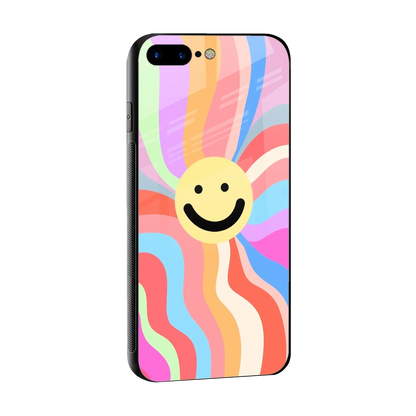 Cheerful Smiley sleek iphone 8 plus cover with tempered glass back and TPU edges