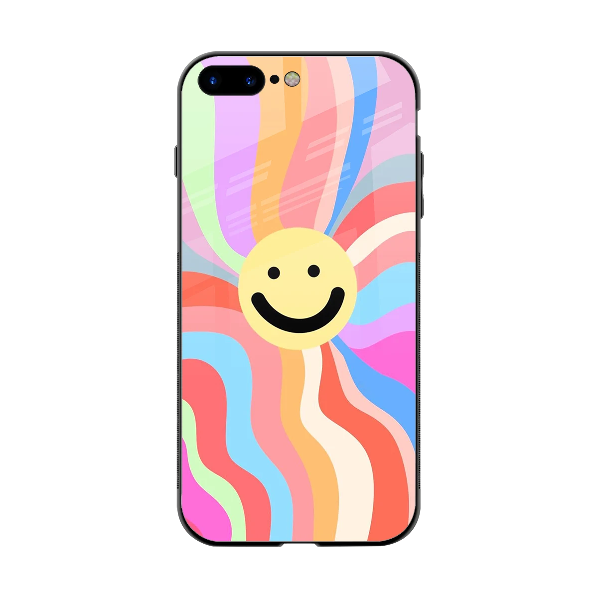 Cheerful Smiley back phone cover | glass case for iphone 8 plus