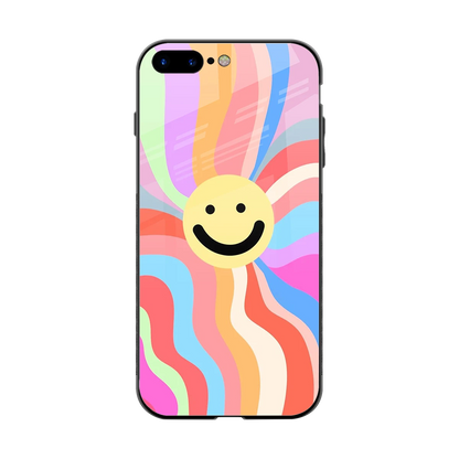 Cheerful Smiley back phone cover | glass case for iphone 8 plus