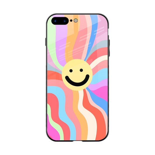 Cheerful Smiley back phone cover | glass case for iphone 8 plus