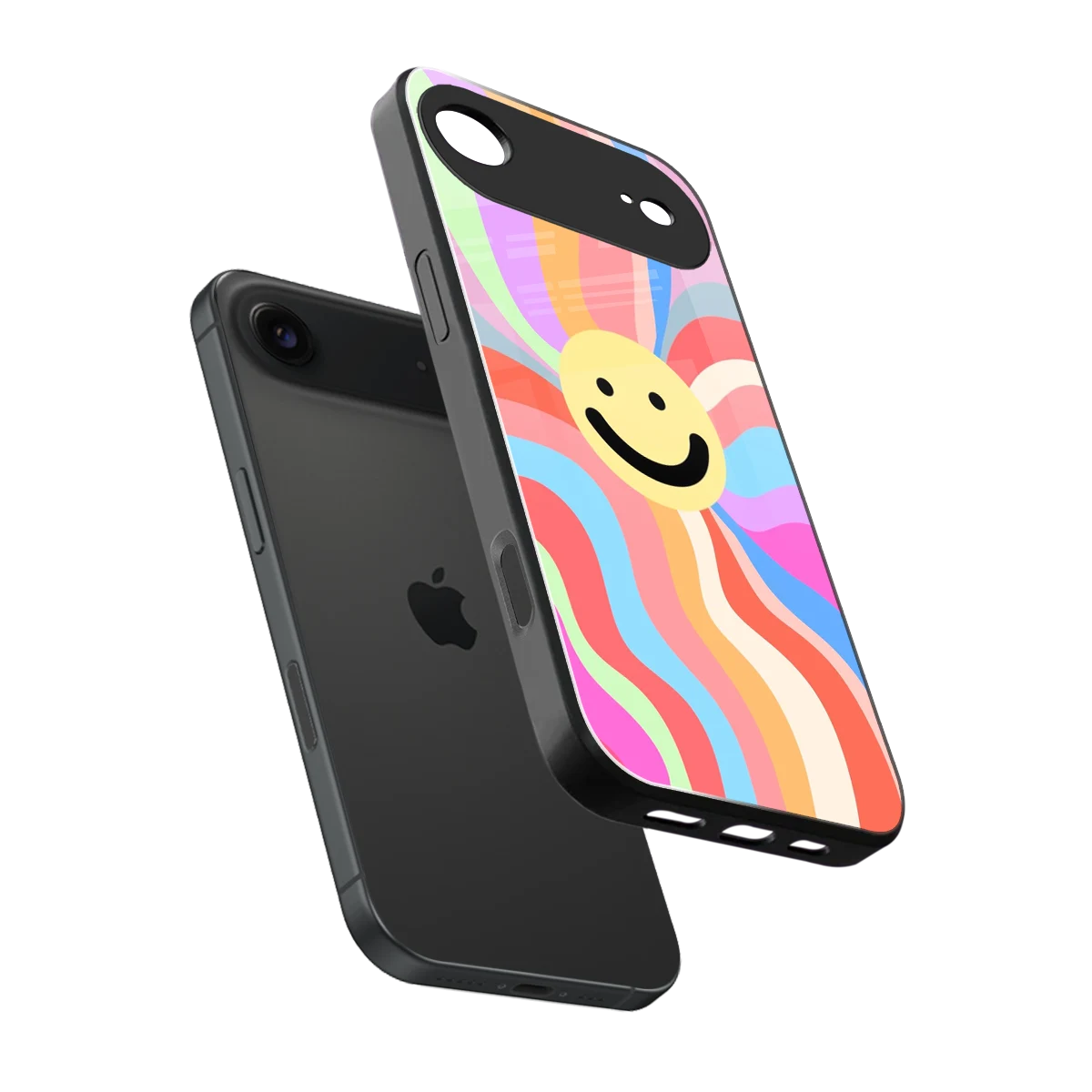 Cheerful Smiley sleek iphone air cover with tempered glass back and TPU edges