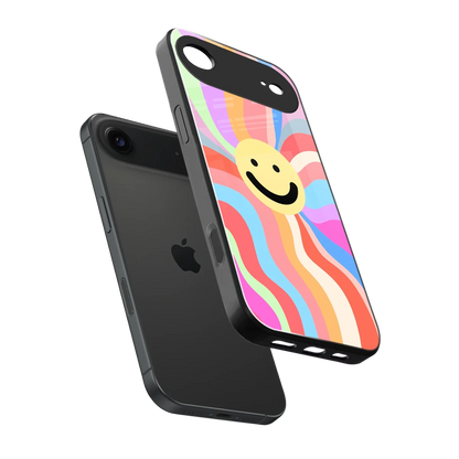 Cheerful Smiley sleek iphone air cover with tempered glass back and TPU edges