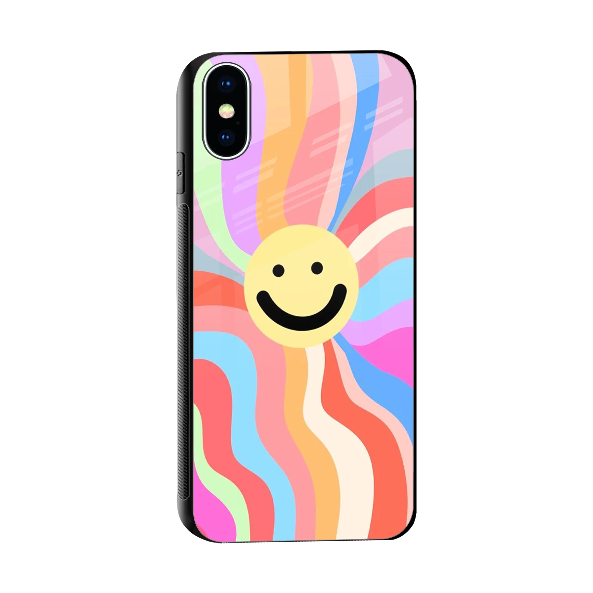 Cheerful Smiley sleek iphone x cover with tempered glass back and TPU edges