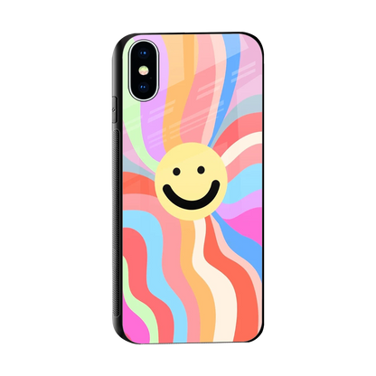 Cheerful Smiley sleek iphone x cover with tempered glass back and TPU edges