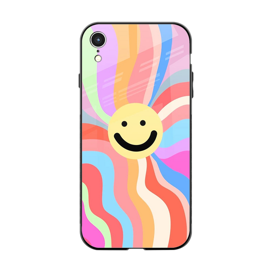 Cheerful Smiley back phone cover | glass case for iphone xr