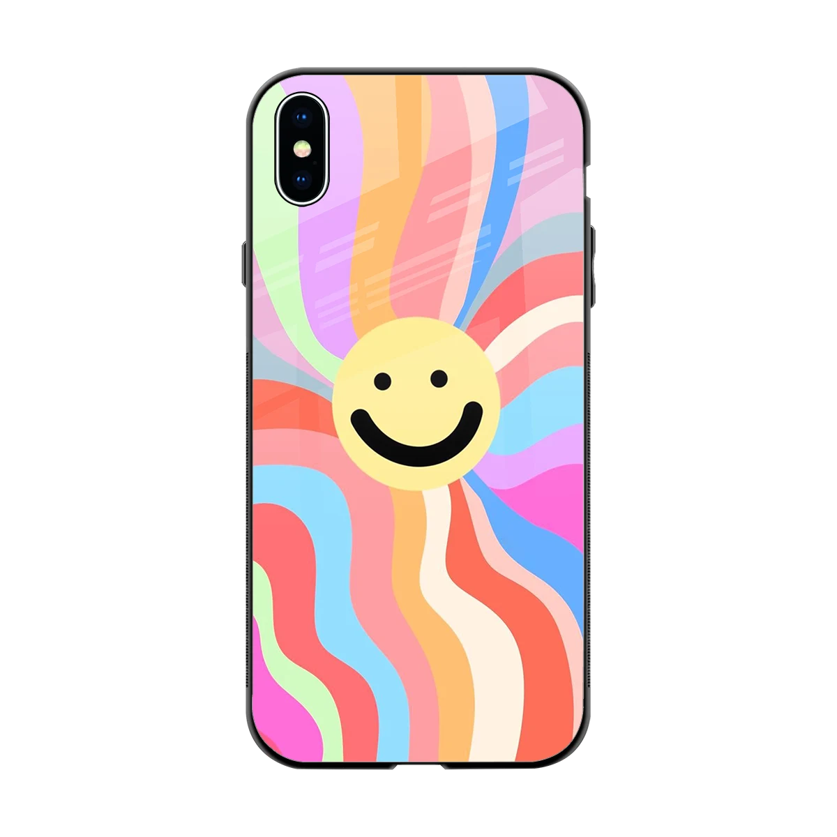 Cheerful Smiley back phone cover | glass case for iphone xs max