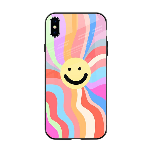 Cheerful Smiley back phone cover | glass case for iphone xs max