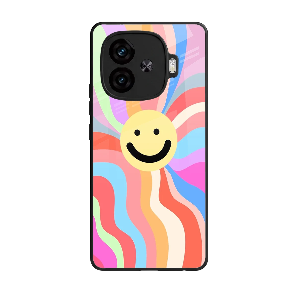Cheerful Smiley back phone cover | glass case for iqoo neo 10r 5g