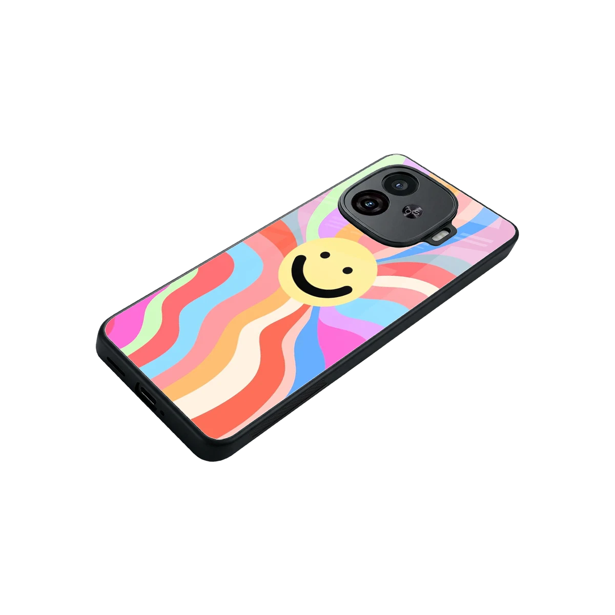 Cheerful Smiley stylish phone case for iqoo neo 10r 5g | glossy glass and slim fit