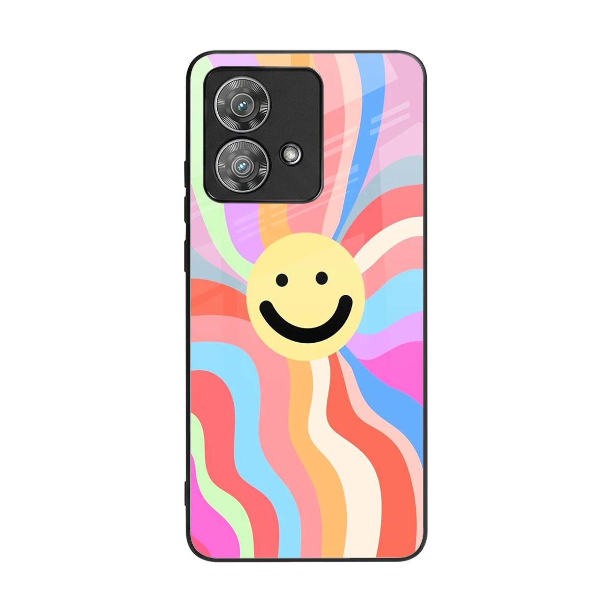 Cheerful Smiley back phone cover | glass case for motorola edge 40 neo 5g