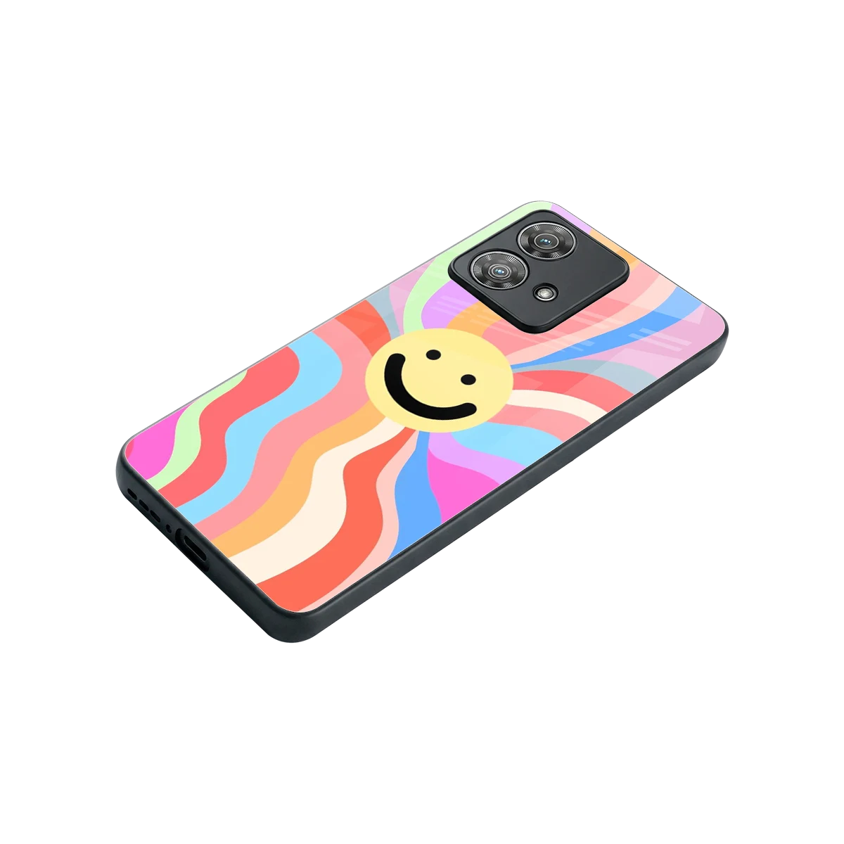 Cheerful Smiley stylish phone case for motorola edge 40 neo 5g | glossy glass and slim fit