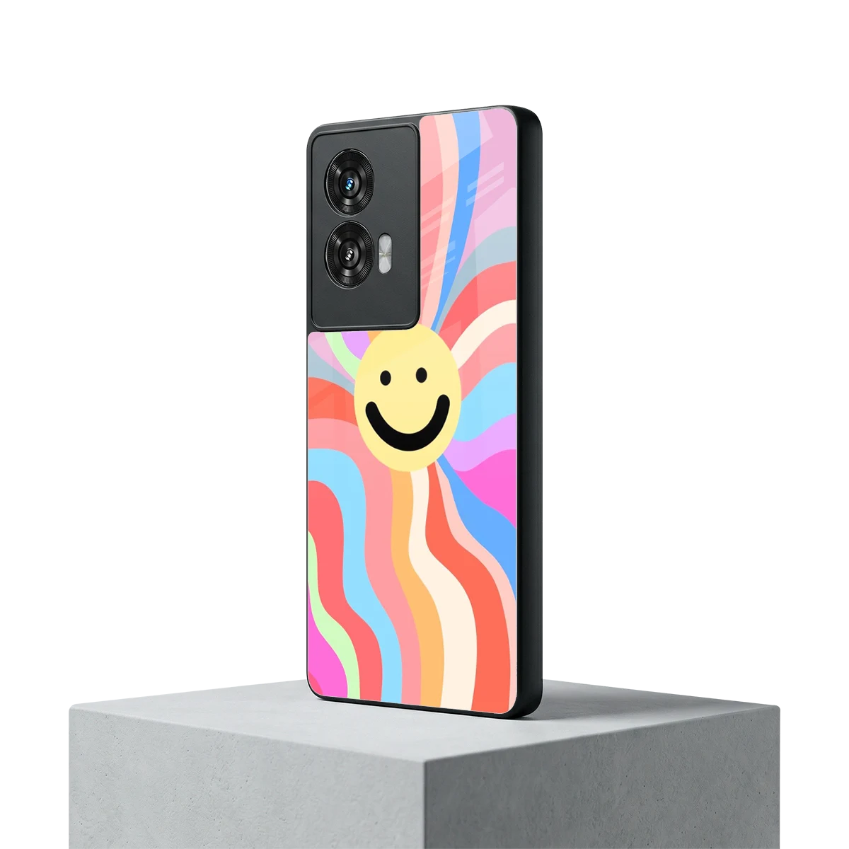 Cheerful Smiley motorola edge 50 fusion mobile cover | shockproof glass phone case