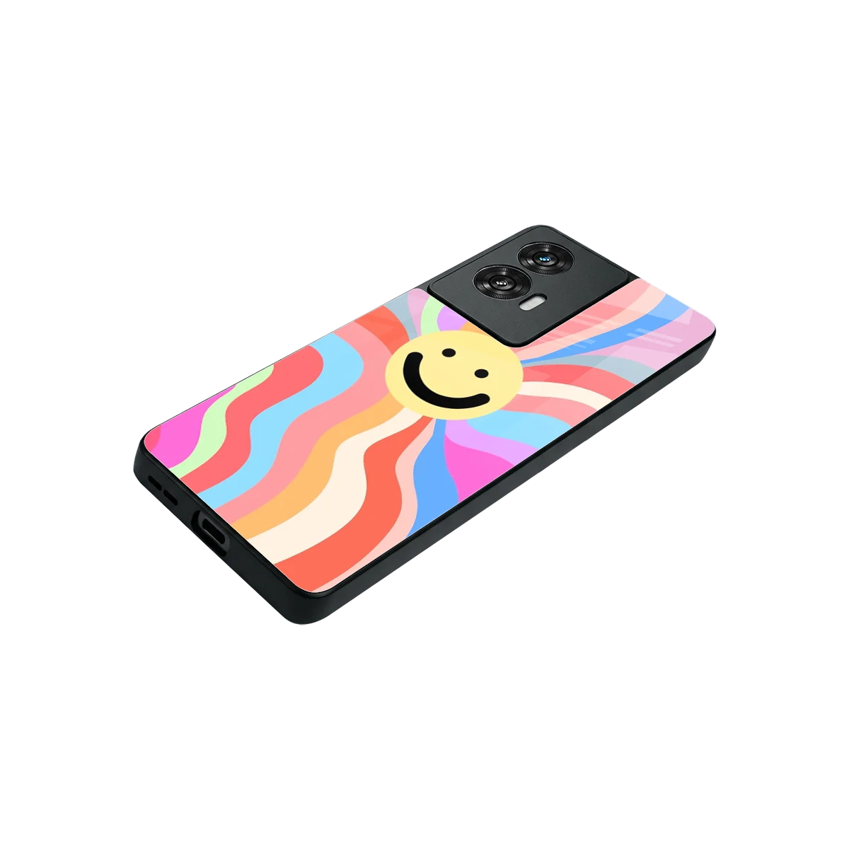 Cheerful Smiley stylish phone case for motorola edge 50 fusion | glossy glass and slim fit