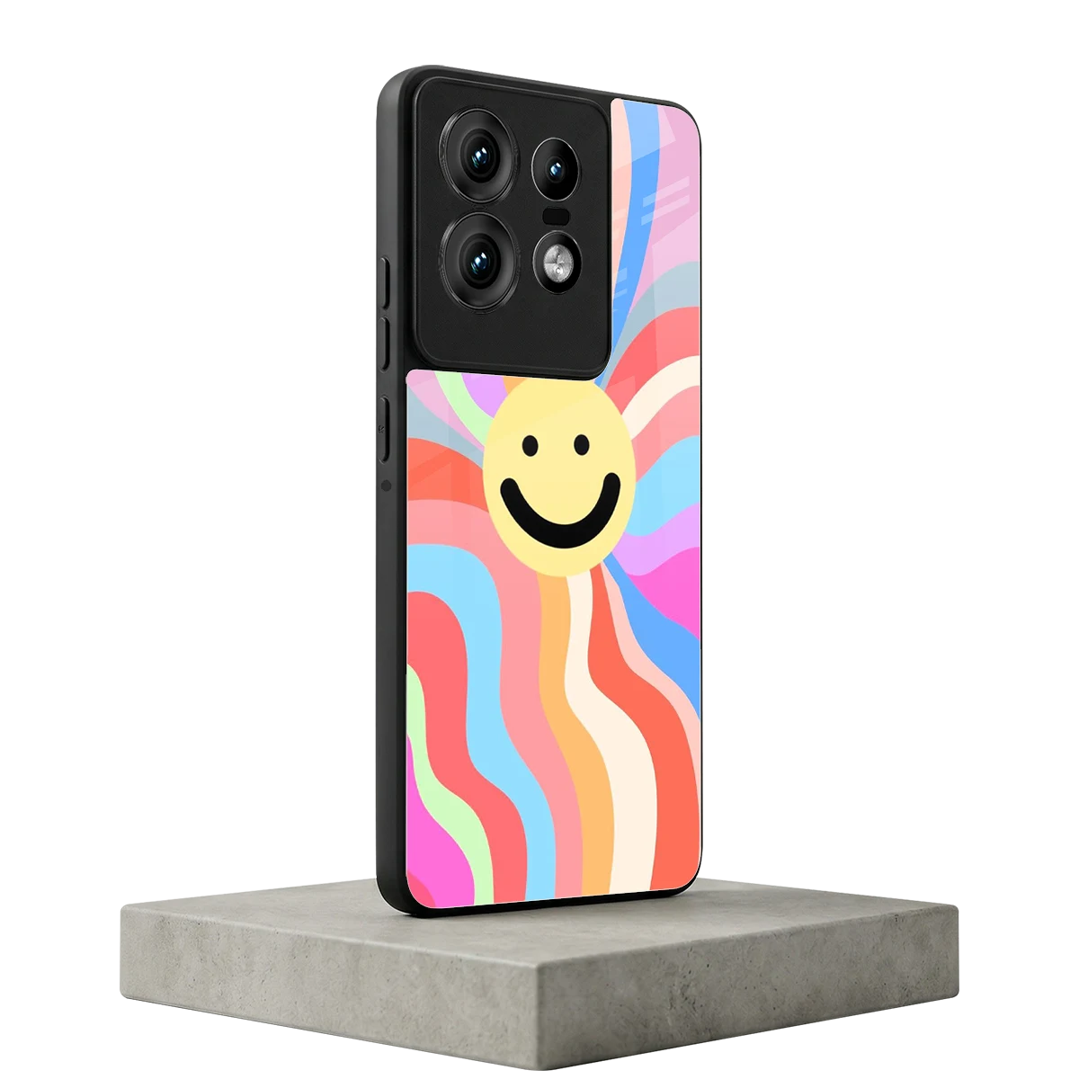 Cheerful Smiley motorola edge 50 pro mobile cover | shockproof glass phone case