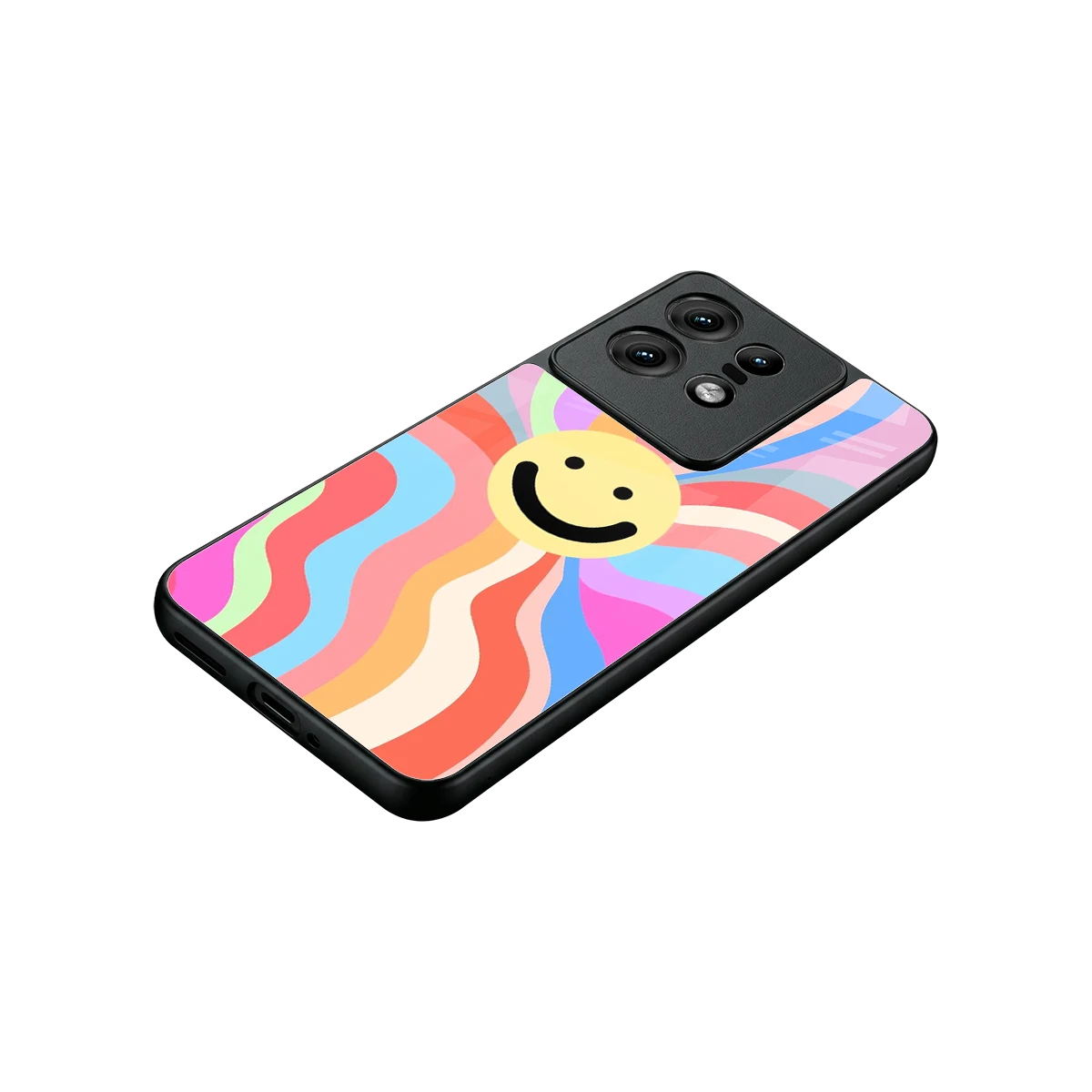 Cheerful Smiley stylish phone case for motorola edge 50 pro | glossy glass and slim fit